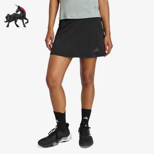 Adidas/阿迪达斯正品Optime新款女黑色经典训练清爽短裙KS2567