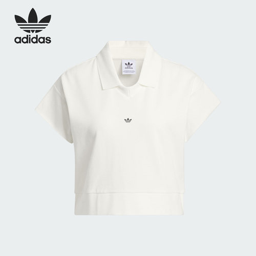 阿迪达斯正品女子短款POLO衫