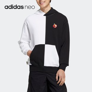 Adidas/阿迪达斯正品NEO新款男女休闲印花宽松连帽卫衣HM9939