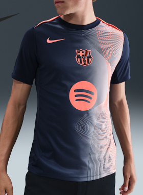 Nike/耐克正品Dri-FIT男士热身训练运动足球短袖HM3437-411