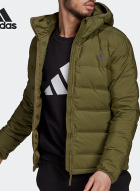 Adidas/阿迪达斯正品男子运动户外连帽反光保暖羽绒服 GU3954