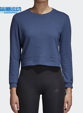Adidas/阿迪达斯正品新款女蓝色健身经典亲肤保暖运动卫衣CF3788