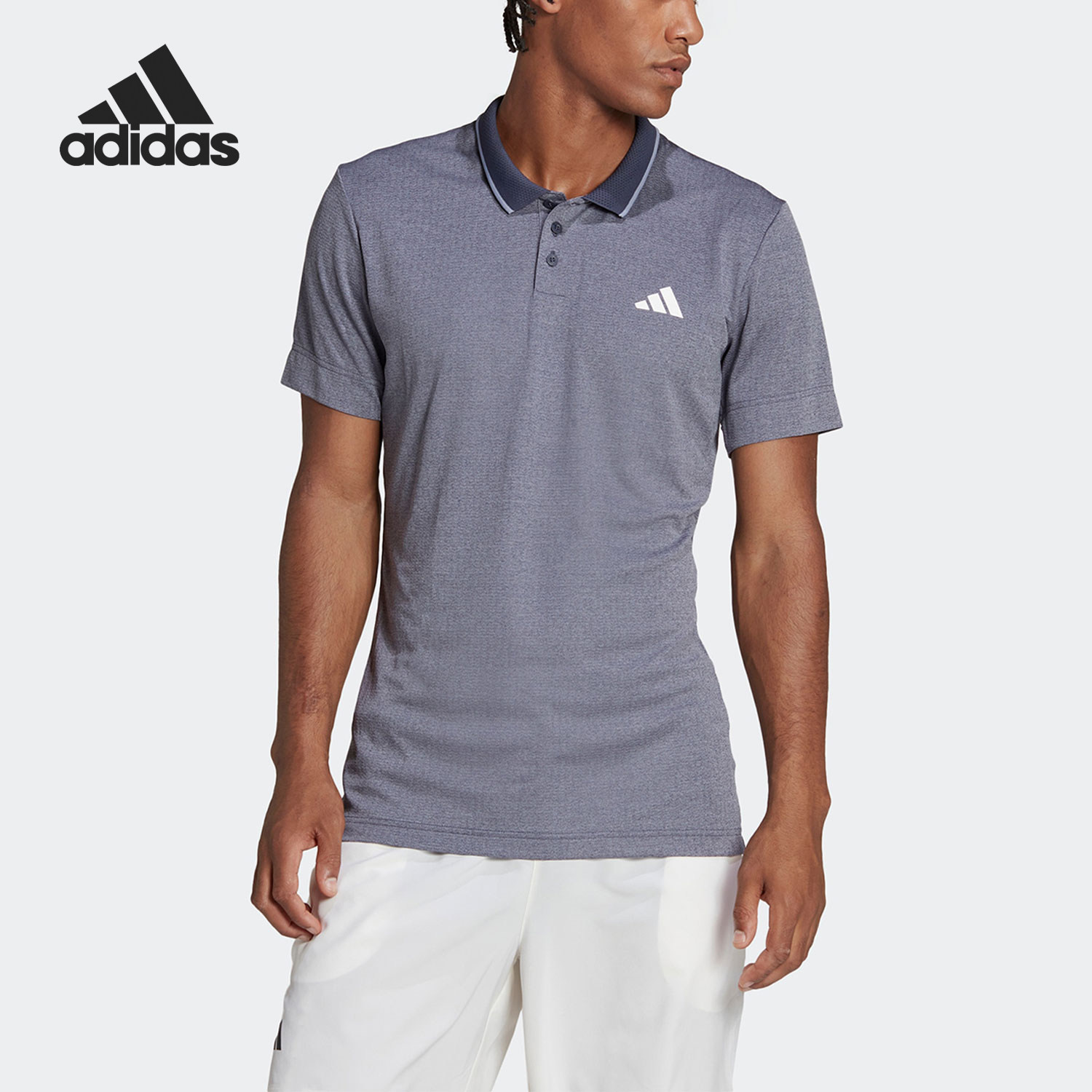 Adidas/阿迪达斯官方正品新款男士透气休闲运动短袖POLO衫HS3315 - 实物图