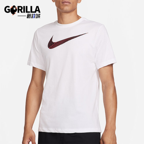 Nike/耐克正品Dri-FIT男士训练透气针织经典轻盈短袖FJ2465-100