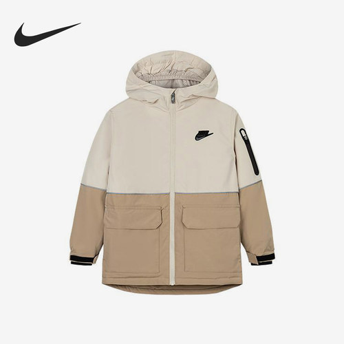 Nike/耐克正品新款大童户外保暖运动连帽拉链棉服NY2442024GS-003