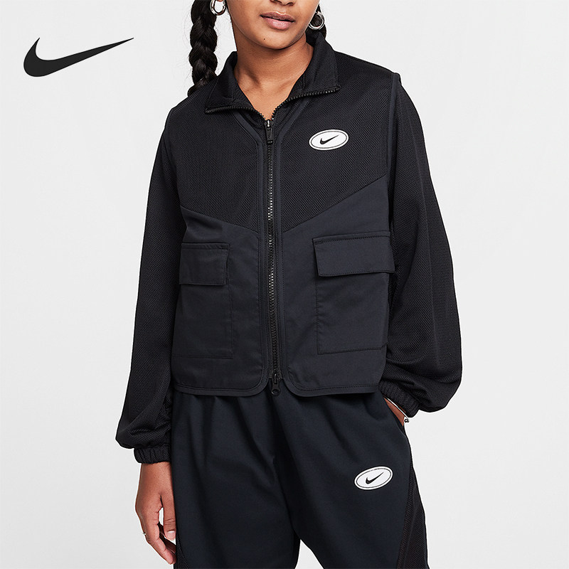 Nike/耐克正品春季新款大童口袋休闲宽松运动外套HF8205-010