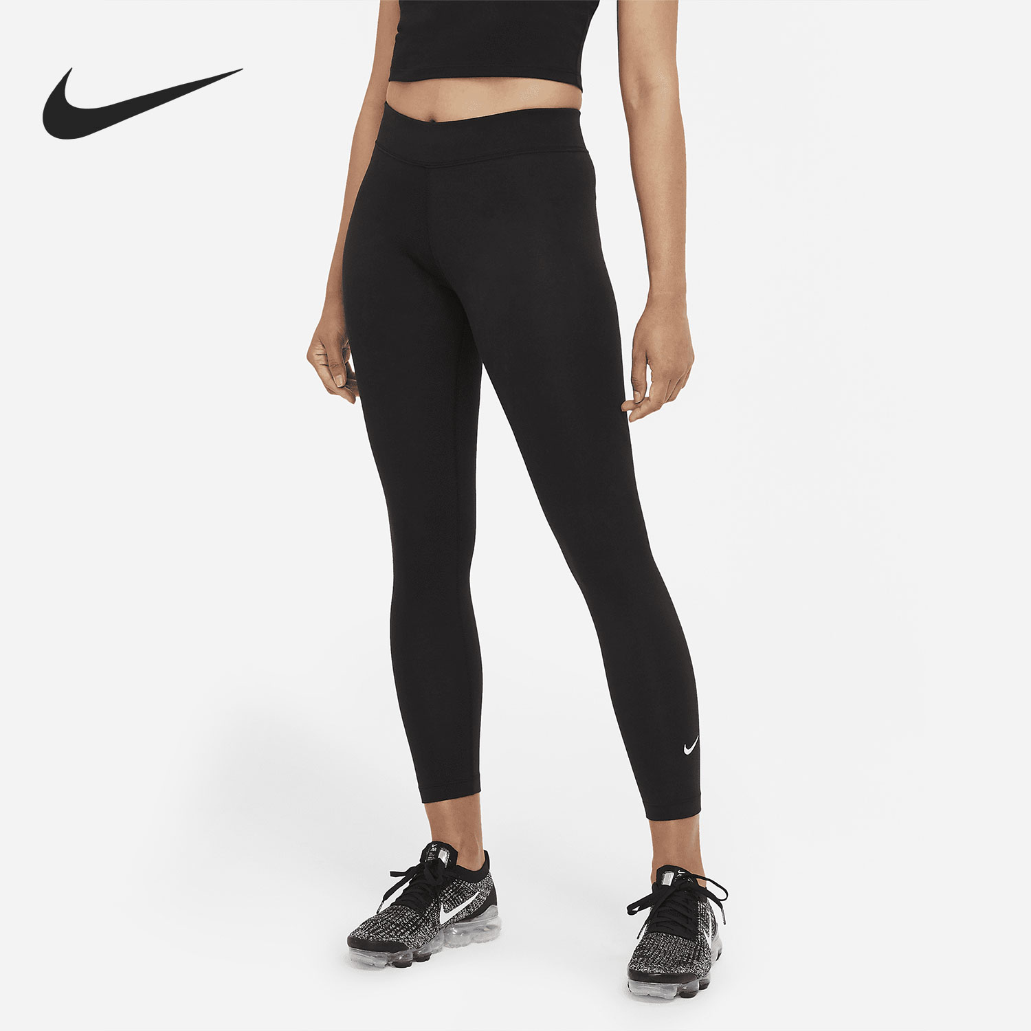 Nike/耐克正品7/8 女子柔软弹性中腰 训练运动紧身裤 CZ8533-010