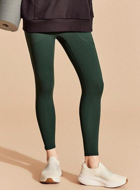 Skechers/斯凯奇正品春秋款女士拉链口袋针织紧身长裤P424W197