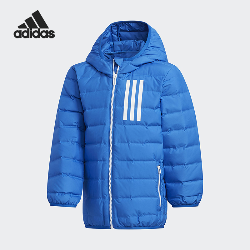 Adidas/阿迪达斯正品2025小童舒适户外运动保暖连帽羽绒服EH4143