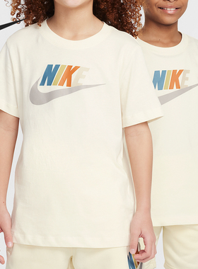 Nike/耐克正品2025大童经典印花宽松运动短袖T恤FZ5178-113