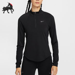 Nike/耐克正品2025女士透气运动修身立领跑步长袖上衣HV2843-010