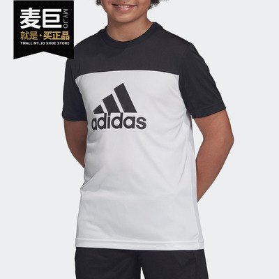 阿迪达斯大童运动短袖T恤