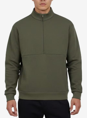 Nike/耐克正品新款男绿色纯色立领套头经典休闲卫衣HQ6954-325