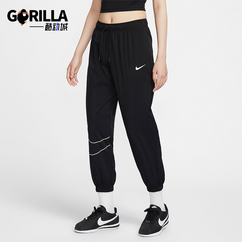 耐克女士时尚印花大勾收口长裤