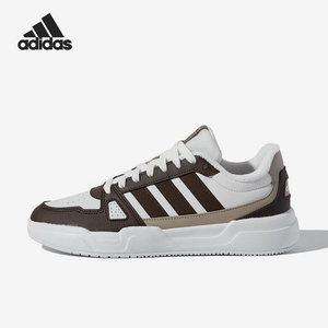 Adidas/阿迪达斯正品新款男白棕色加绒保暖经典低帮板鞋KJ4109