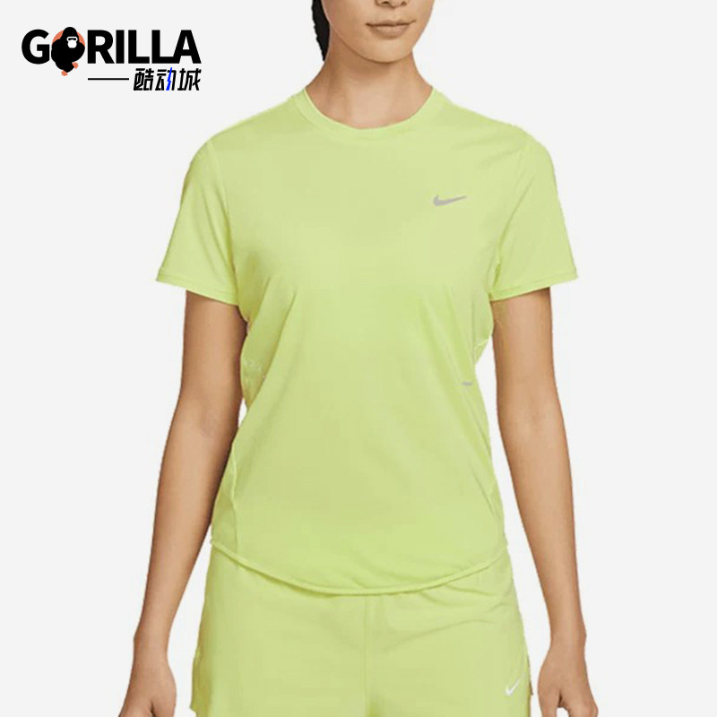 Nike/耐克正品新款女荧光黄浅绿色跑步训练经典短袖T恤HM9699-736