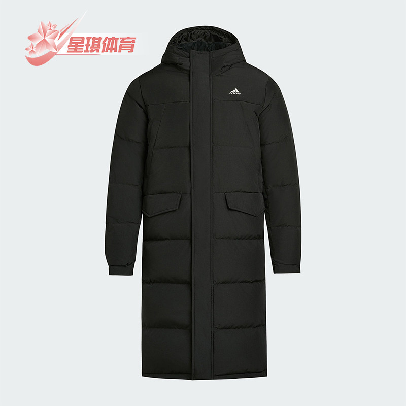 Adidas/阿迪达斯正品冬季男女连帽保暖长款运动休闲羽绒服KF6748