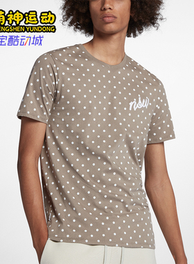Nike/耐克正品夏季男士圆领运动休闲波点印花短袖T恤AJ3709-285