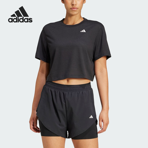 Adidas/阿迪达斯正品夏季女士短款经典运动健身经典短袖T恤JC9555
