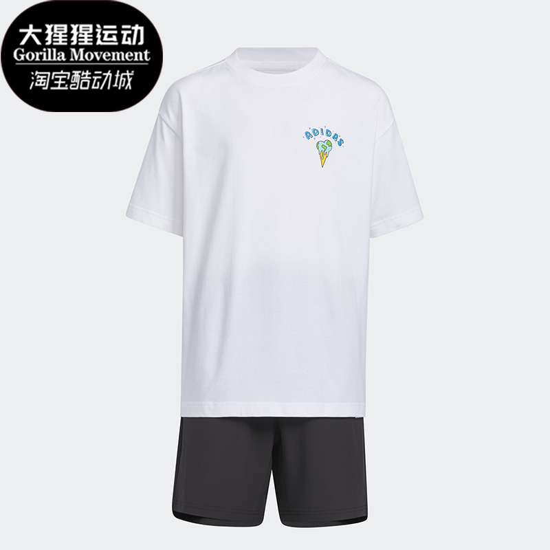 阿迪达斯正品短袖套装儿童