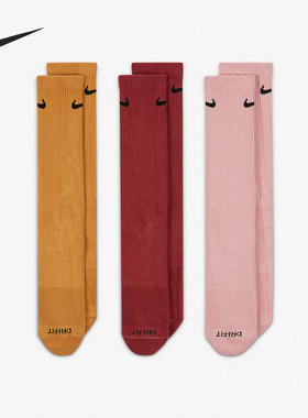 Nike/耐克官方正品休闲男女时尚透气潮流运动袜三双装 SX6891-922