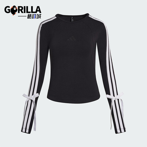 Adidas/阿迪达斯正品2025女士潮流经典休闲圆领修身长袖T恤KG3862