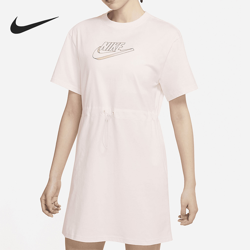 Nike/耐克正品2025女士休闲圆领套头透气抽绳连衣裙DD5783-640