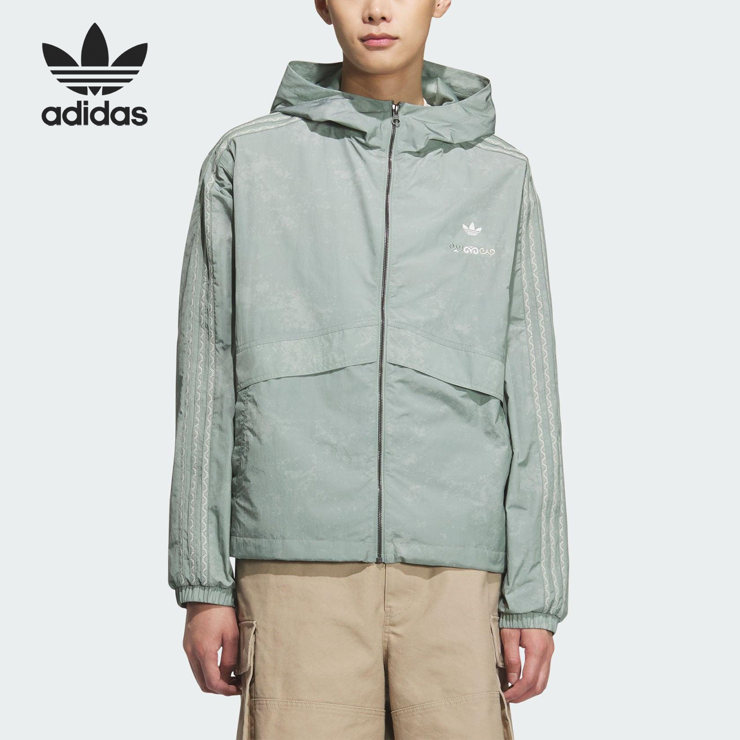 Adidas/阿迪达斯正品三叶草男女连帽耐穿经典日常外套KC1434