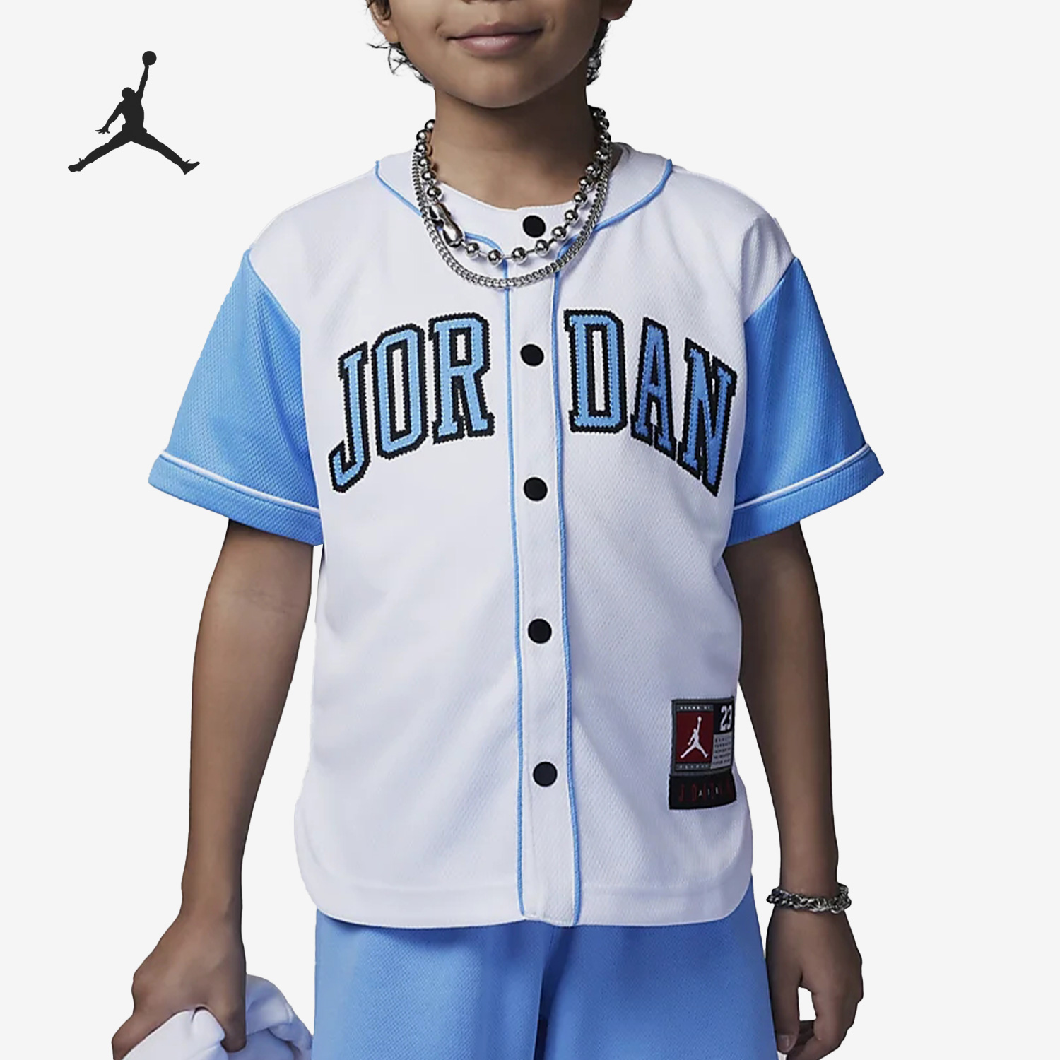 Nike/耐克正品2023夏季Jordan小童棒球运动球衣FQ0568-100