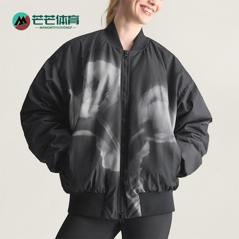 Adidas/阿迪达斯正品2025冬季款女士日常立领印花保暖棉服KA9599