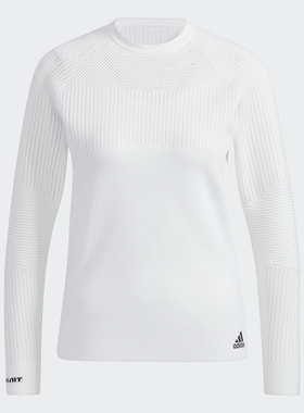 Adidas/阿迪达斯正品女子高尔夫运动休闲套头毛织卫衣上衣 HB3570
