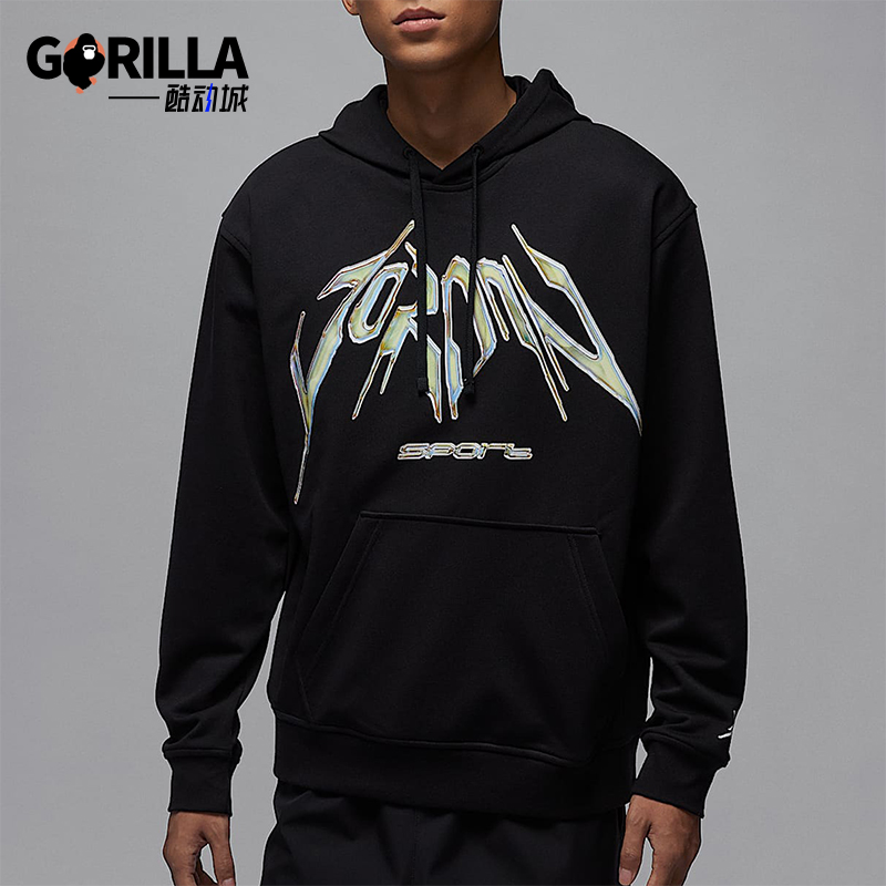 Nike/耐克正品JORDAN男士针织套头连帽印花卫衣HF9903-010