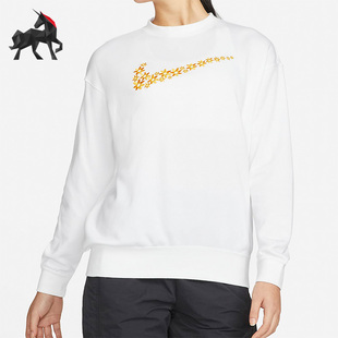 Nike/耐克春季女子花卉LOGO圆领长袖套头卫衣 DM6310-100
