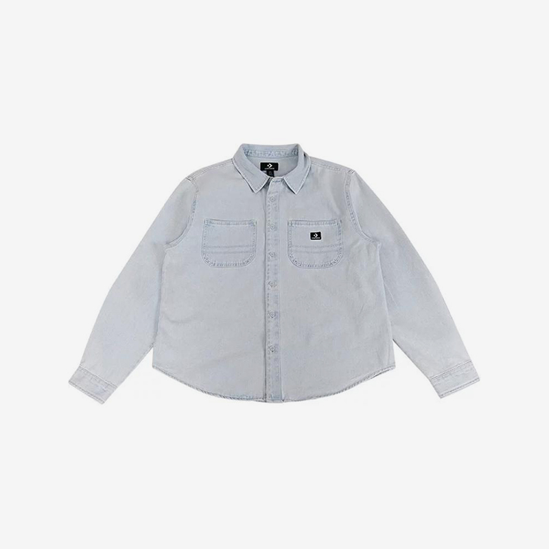 Converse/匡威正品新款男士休闲翻领牛仔长袖衬衫10027335-A01