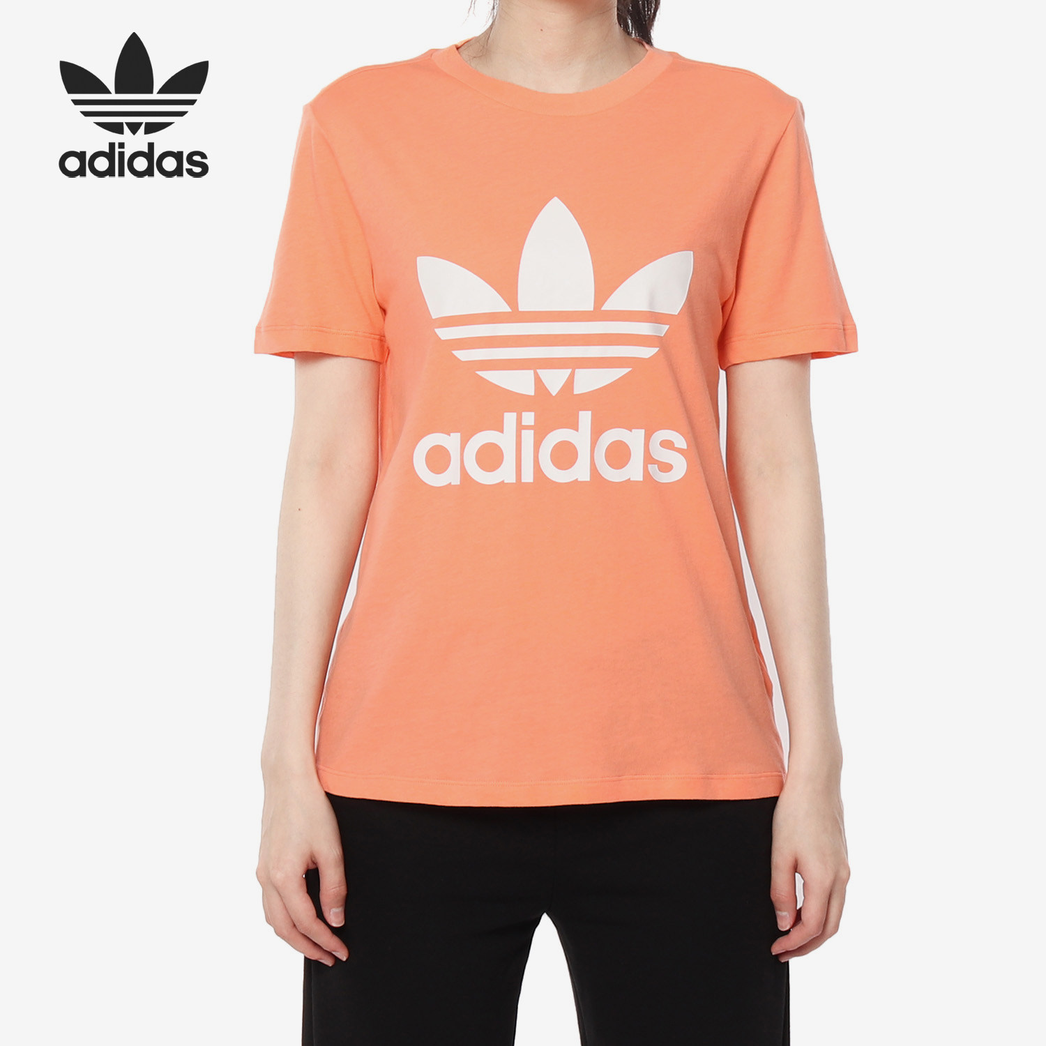 Adidas/阿迪达斯官方正品 三叶草女子LOGO运动休闲短袖T恤CD6892,运动服/休闲服装,运动T恤,淘宝优惠券,粉丝福利购,淘宝优惠卷