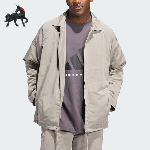 Adidas/阿迪达斯正品JACKET男女同款篮球宽松运动翻领外套JC7843