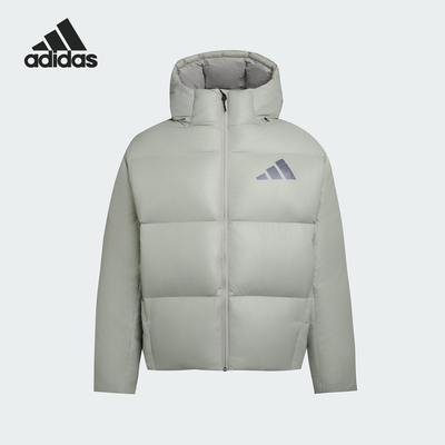 Adidas/阿迪达斯正品2025秋季款男士日常连帽耐穿羽绒服KH3981