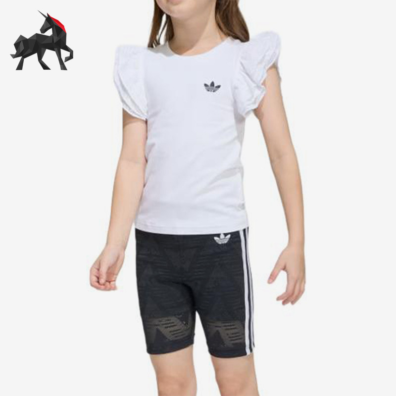 Adidas/阿迪达斯正品三叶草儿童短裤套装经典休闲舒适短袖KC6795