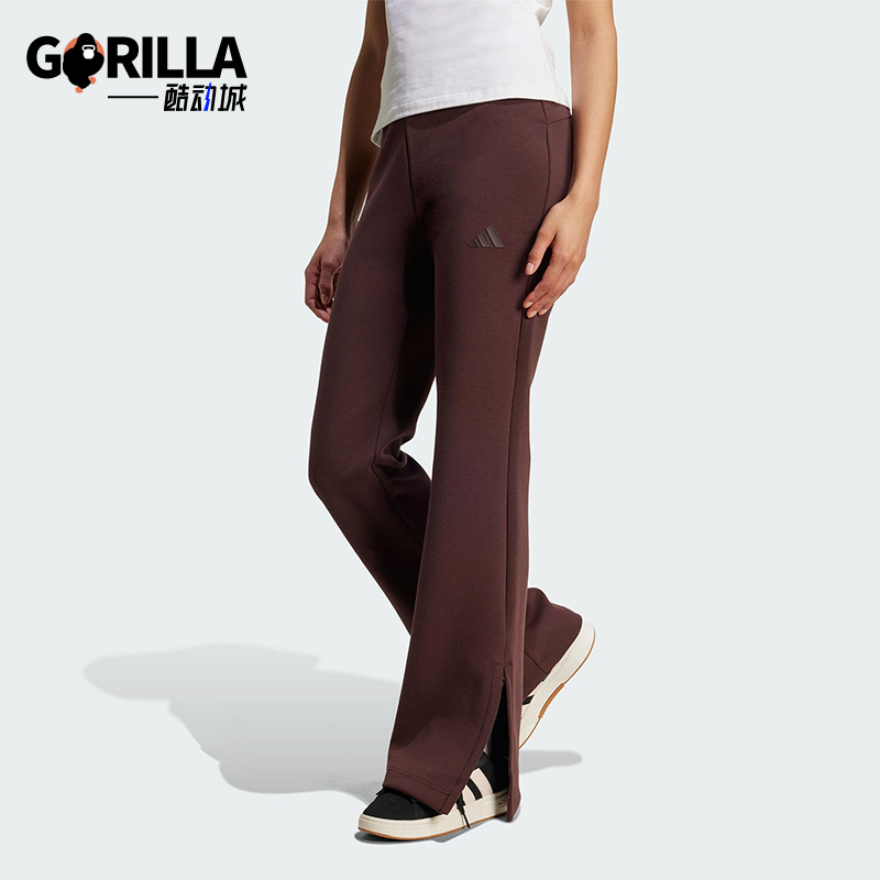 Adidas/阿迪达斯正品2025冬季款女士日常运动修身针织长裤JW5029