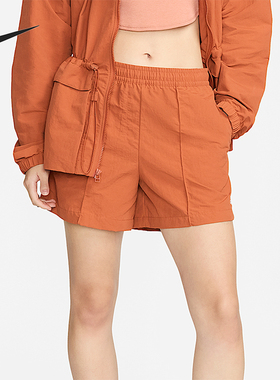 Nike/耐克正品夏季女士运动宽松休闲梭织中腰简约短裤FV6623-825