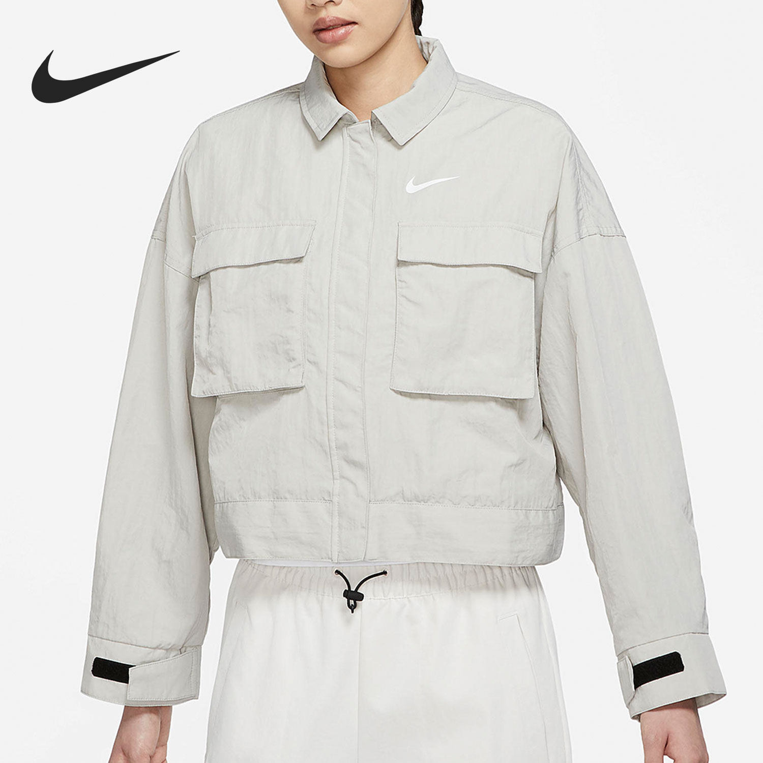 Nike/耐克官方正品女子舒适翻领拉链休闲运动夹克外套 DM6244-012,运动服/休闲服装,运动茄克/外套,淘宝优惠券,粉丝福利购,淘宝优惠卷