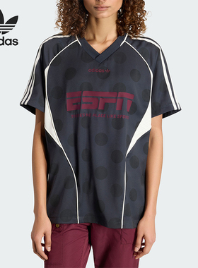 Adidas/阿迪达斯正品三叶草女士透气街头风波点运动短袖T恤KV1189