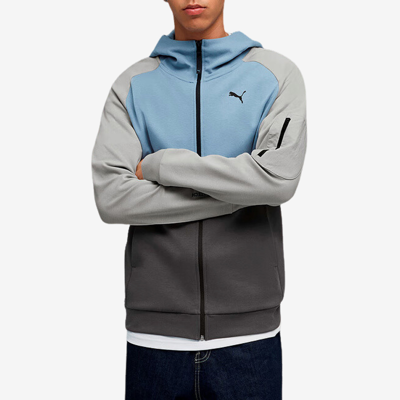 彪马男士拼接运动长袖外套