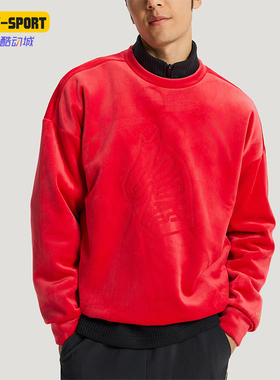 Adidas/阿迪达斯正品2025冬季款男士日常圆领套头宽松卫衣KE4069