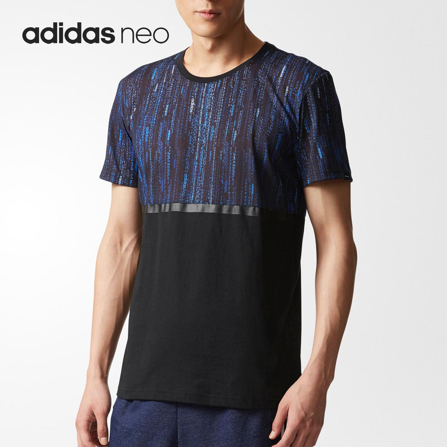 阿迪达斯男士圆领运动T恤