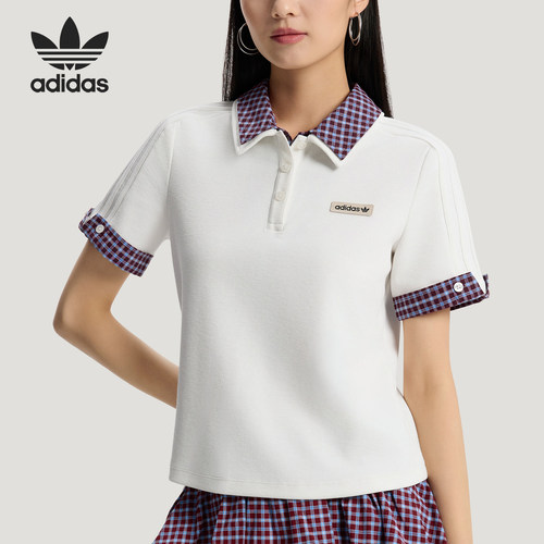 阿迪达斯女士时尚短袖POLO衫