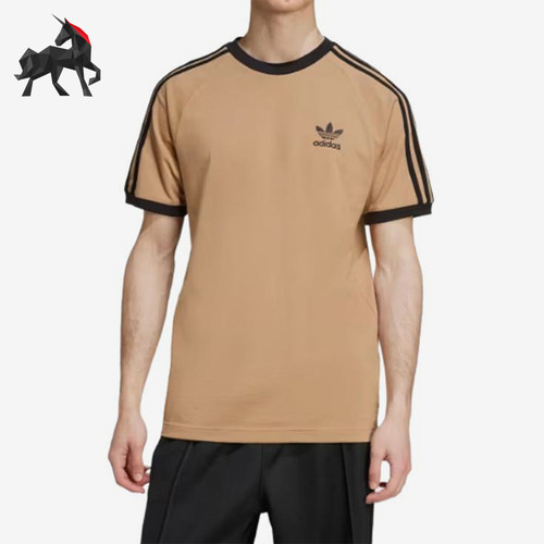 Adidas/阿迪达斯正品三叶草男士三条纹圆领修身短袖T恤JY1370