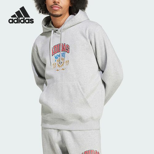 Adidas/阿迪达斯正品三叶草男士针织宽松连帽日常卫衣IX6770