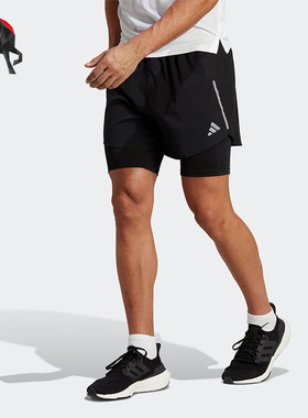 Adidas/阿迪达斯正品D4R SHORT 2IN1跑步男子运动短裤HN8023