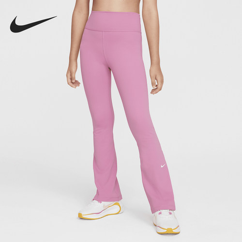 耐克大童高腰运动训练喇叭紧身裤